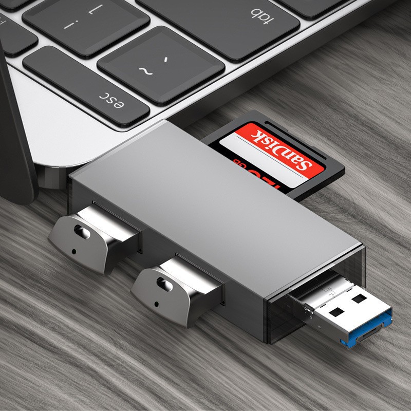 Modelo privado USB3.0 Android teléfono móvil ordenador aleación de aluminio lector de tarjetas OTG multifunción venta al por mayor 2,0 de alta velocidad typec