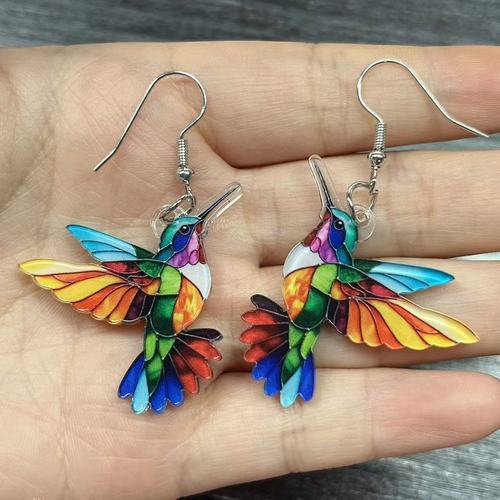 Eurasian cross-border spring colorful acrylic earring 2024 new hot fashion retro earring
