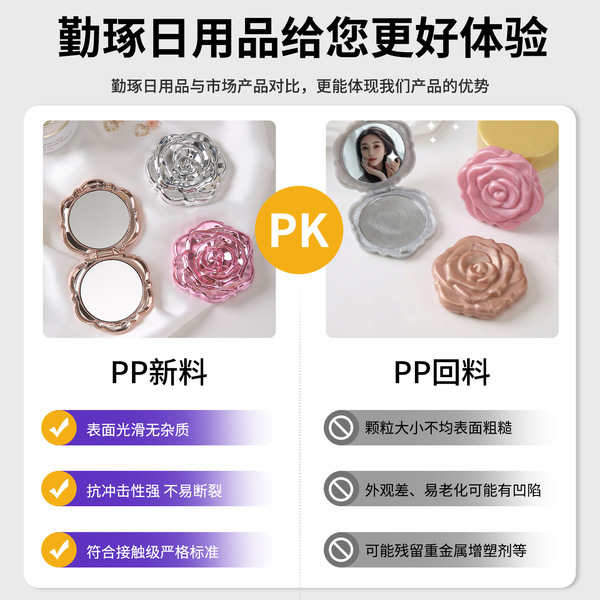 Folding rose mirror small mirror makeup mirror portable flip pocket…