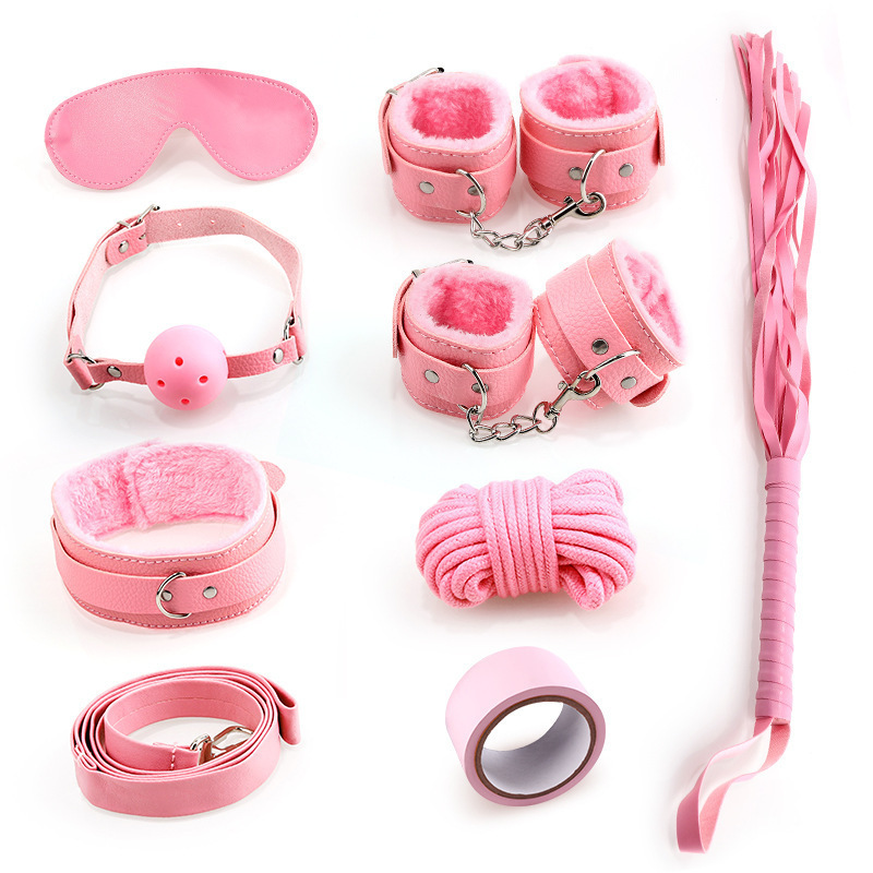Conjunto de 8 piezas de cuero de peluche, conjunto de atracción sexual alternativa para adultos 50 / caja