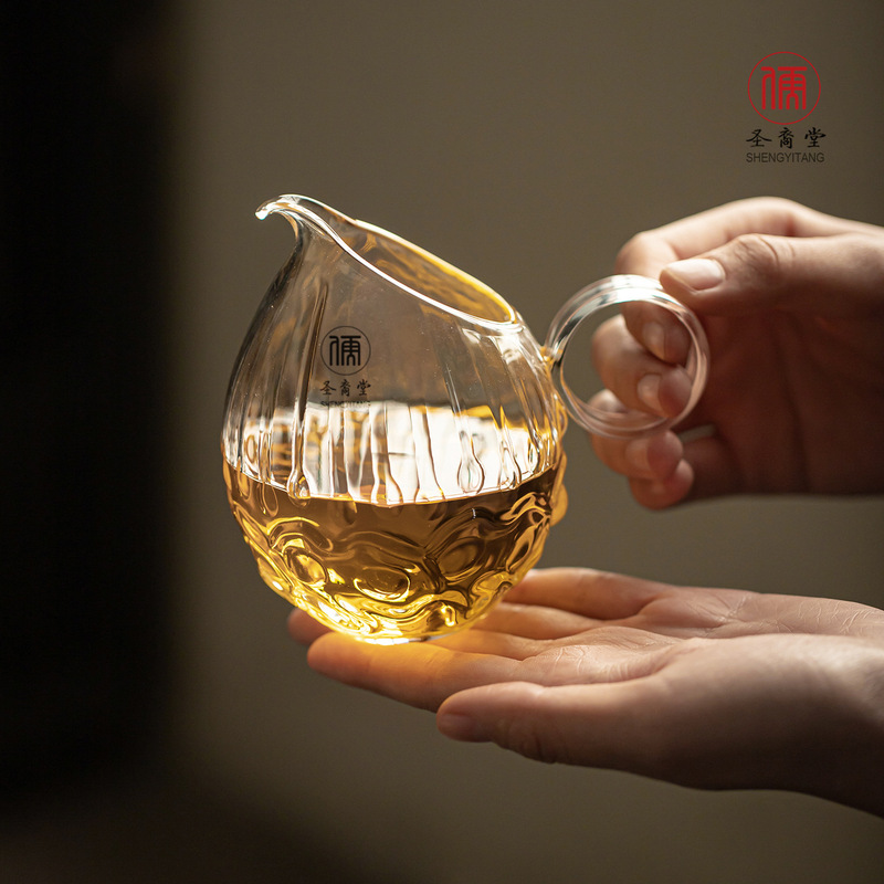 手工凝珠玻璃公道杯耐热玻璃茶海匀杯高端分茶器中式公杯茶道配件|undefined