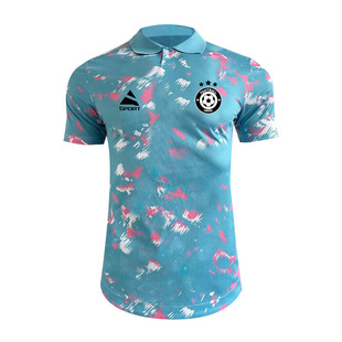 Summer new special edition jersey short sleeve adult football uniform blue football uniform short sleeve top football uniform