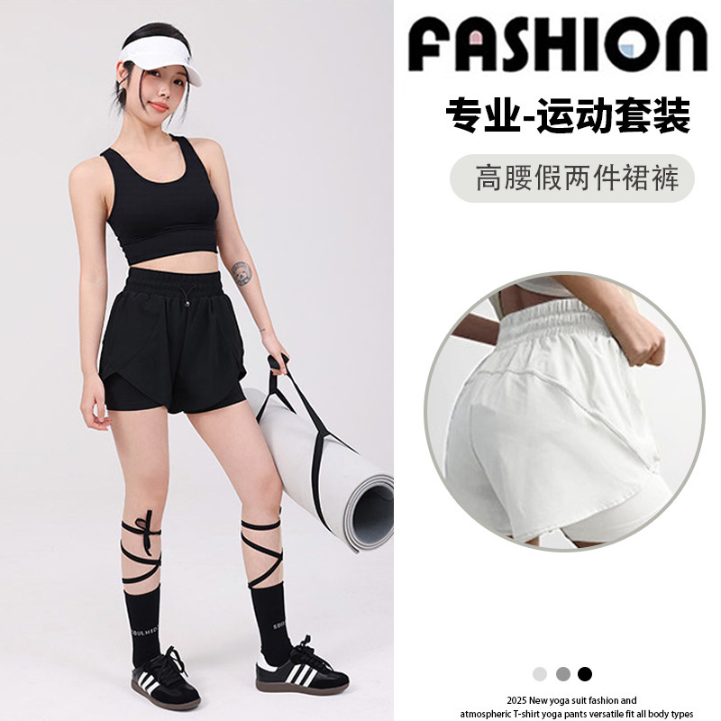 Sports Vest Anti-Exposure Shorts for Women Plus Size Fat mm Summer Outdoor Tennis Badminton Wear Fitness Yoga Suit
