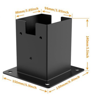 Transfronterizo soporte de pergola marco de ángulo recto DIY soporte de madera alta cuatro piezas para el tamaño de ángulo real de 3.5X3.5 pulgadas
