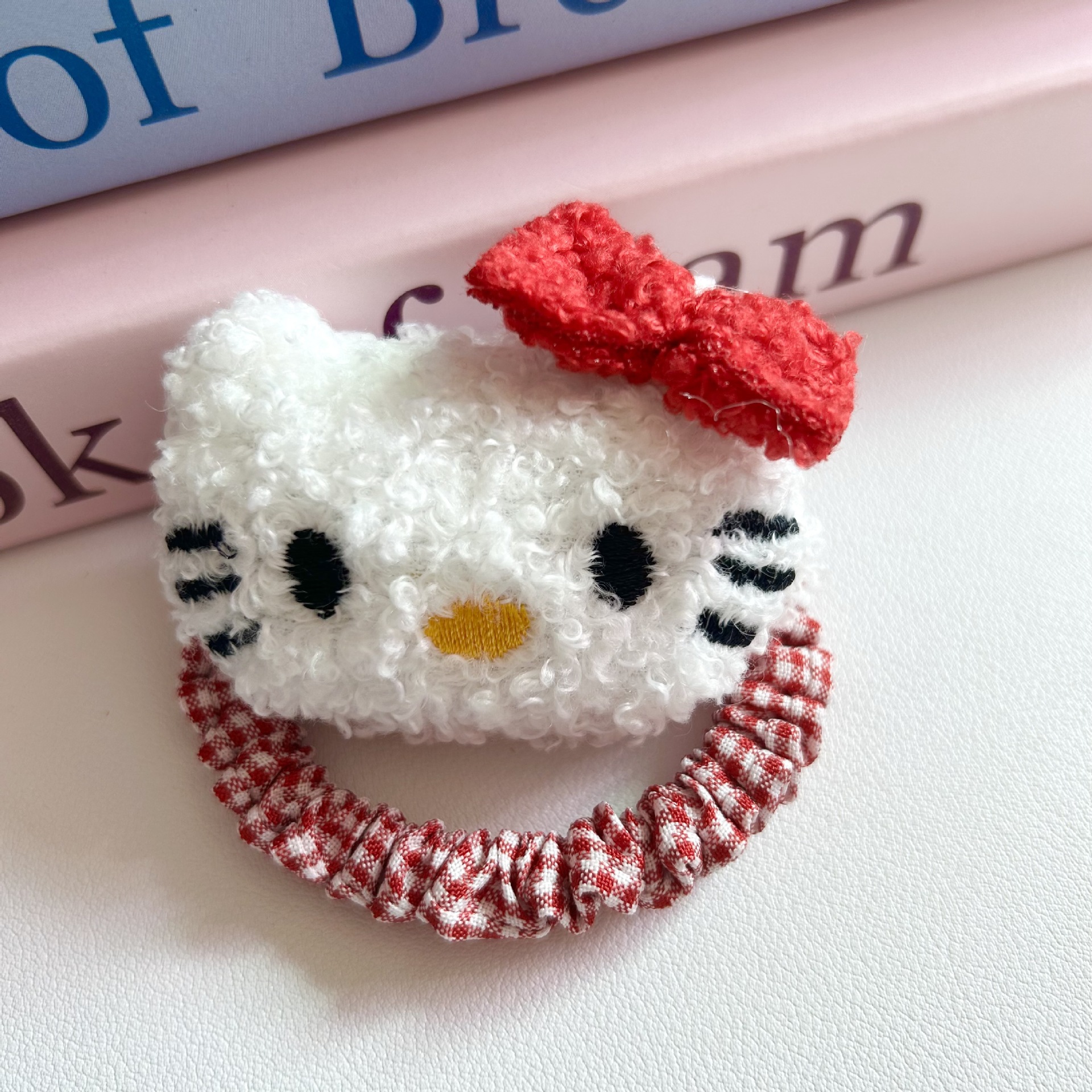 Bonito anillo de cabello de Shirley Mei estilo universitario JK viento muñeca cuadrilátero rojo <unk> <unk> clip de boca japonés joyería de cabello mujer