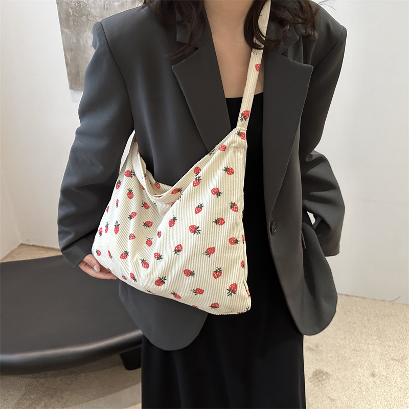 Mochila de moda impresión de fresa de velcro de gran capacidad de transporte de viaje de viaje de errores lindos mochila