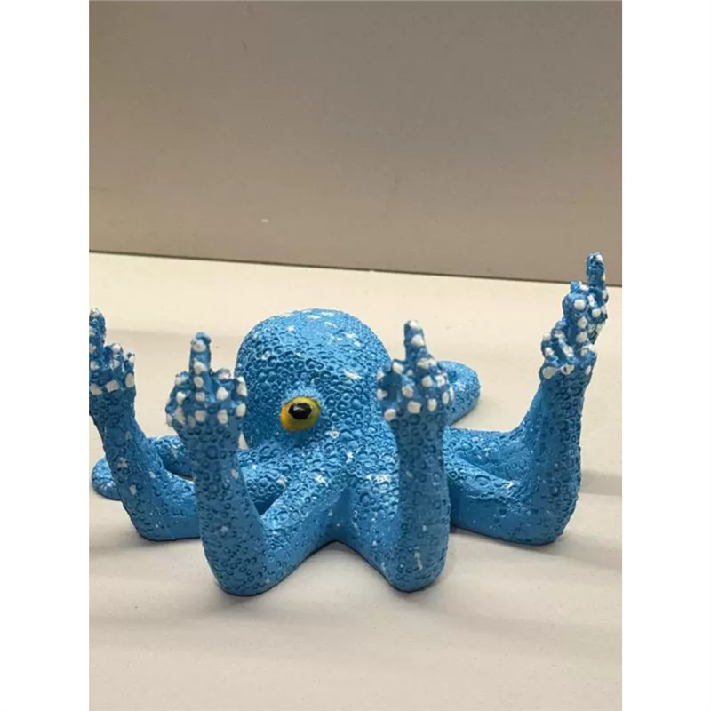 문어 링 보관 빛나는 문어 수직 중간 손가락 문어 빛나는 CTHULU 수제 주변 장식품