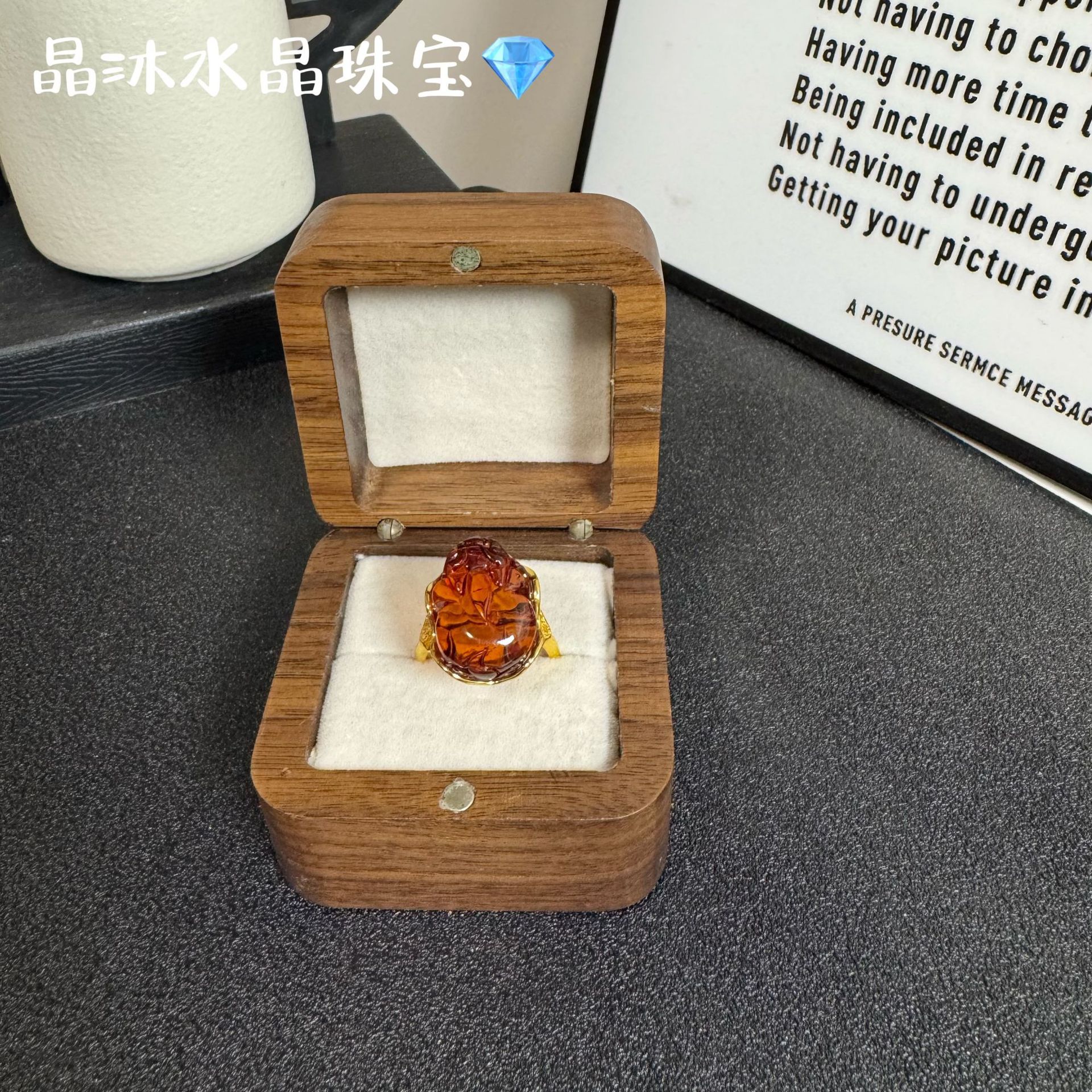 工厂直供现货批发高端奢饰精美天然血珀国风款貔貅戒指