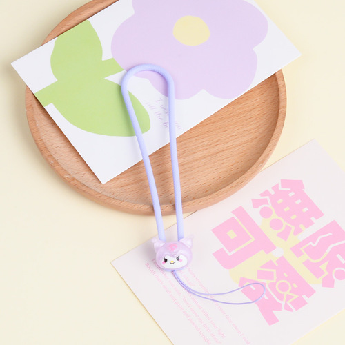 New Cartoon Animal Mobile Phone Lanyard Anti-Lost Rope Creative Wrist Silicone U Disk Pendant Keychain Short Bracelet Chain
