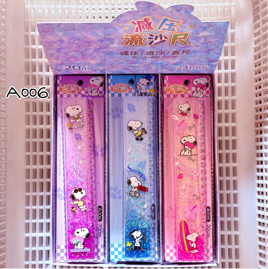 Cazadora de brujas de dibujos animados reglas de arena movida ondas lindas en aceite 20cm reglas de arena movida transparente estudiantes de papelería