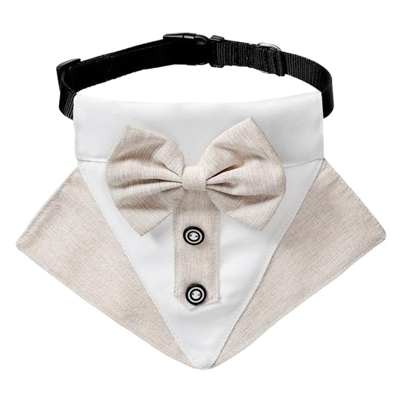 Fabricante en stock transfronteriza nueva Toalla de saliva para mascotas collar de mascotas perro traje de boda ropa para mascotas Toalla de triángulo