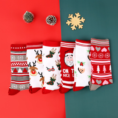 European and American new Christmas socks socks for men and women mid-calf socks Halloween personalized cartoon cotton socks factory direct sales