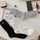 Hollow Love Pendant Ballet Socks Women's Mid-barrel Ins Trendy Mary Jane White Pile Socks Jk Girls Socks