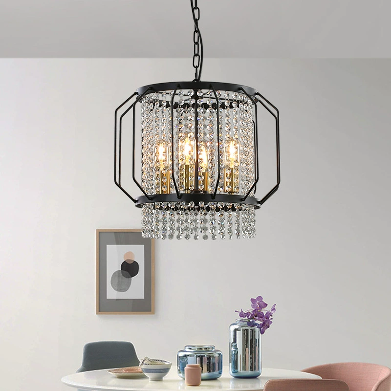 (), потолочная лампа для гостиной, креативный LED кофейный кристальный подвес, американский стиль, простой и элегантный дизайн