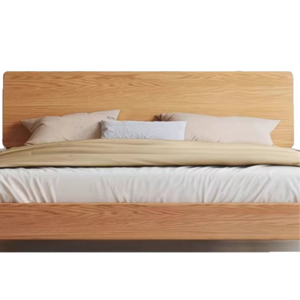 Casa de alquiler estilo nórdico cama de madera maciza moderna simple japonesa cama doble muebles ecológicos muebles de dormitorio estilo tronco