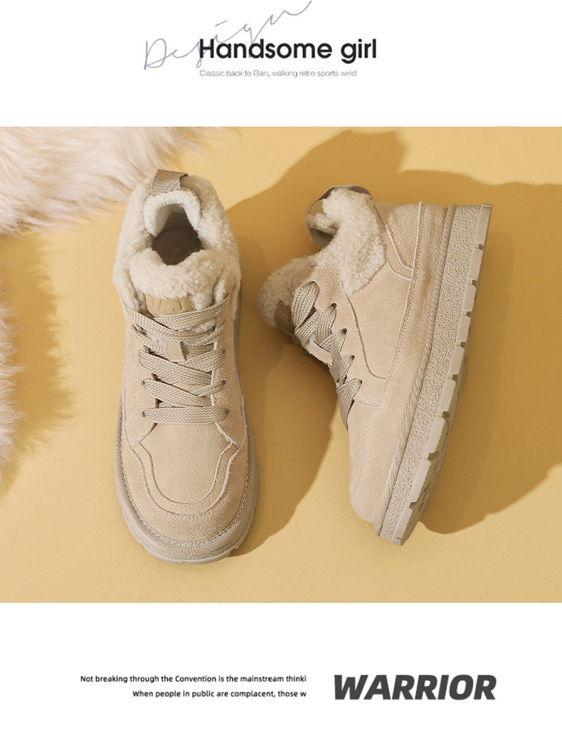 Women's Snow Boots Warm Winter Velvet Lined Thick Sole Cotton Shoes_voghion.com