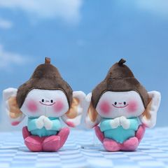 創意的なアニメ雲岡石窟の人形の記念品はかわいいぬいぐるみの公の子のカバンを掛けて鍵のボタンを飾ります。