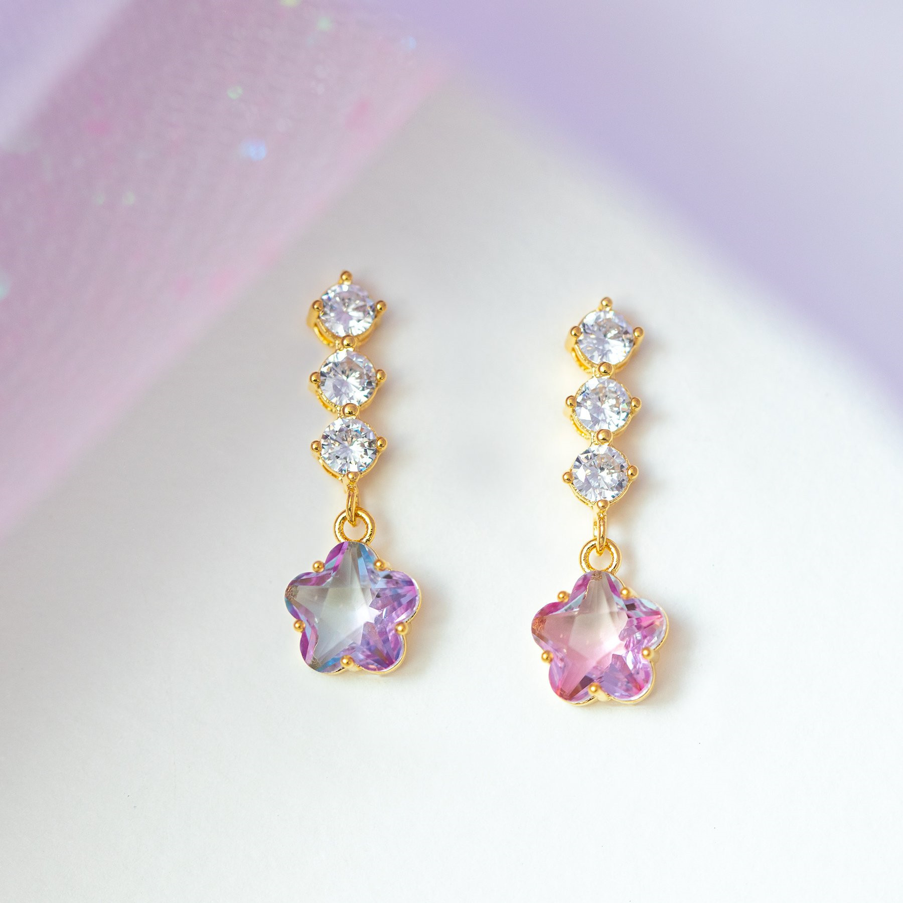 Fleur Boucles D'oreilles Micro Incrusté Zircon Boucles D'oreilles Délicates Gros display picture 4