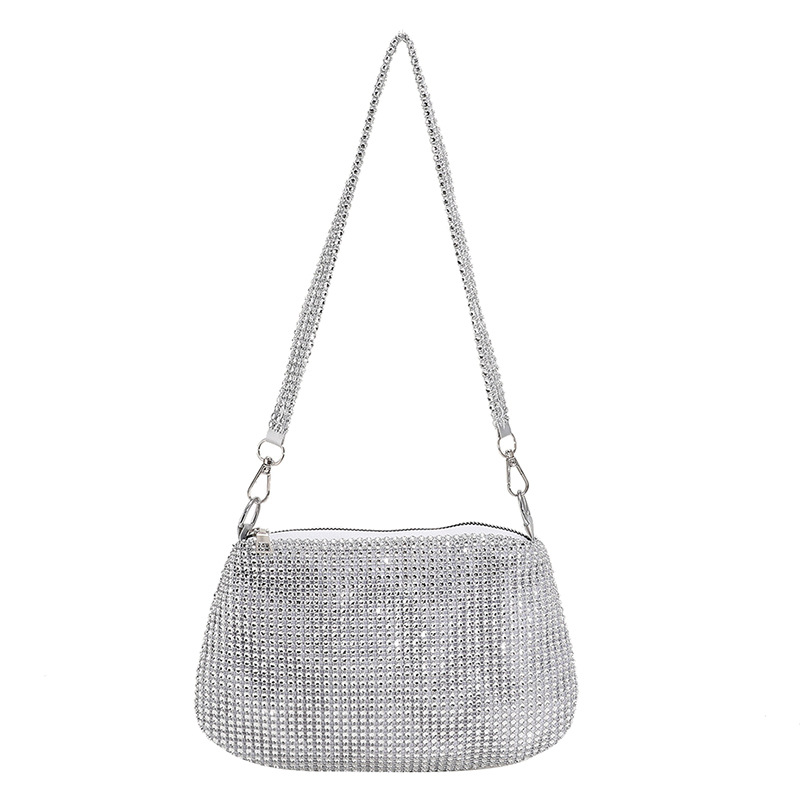 Transfronterizo de fábrica al por mayor bolsa de diamantes de imitación 2023 nuevo bolso de moda de las axilas hombro crossbody bolso de las mujeres pequeño bolso