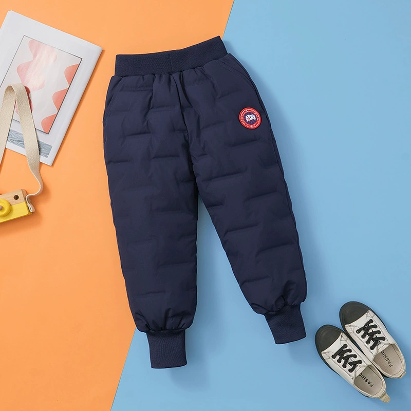 Children's winter fashionable warm trousers with down for boys, Korean style, for teenagers