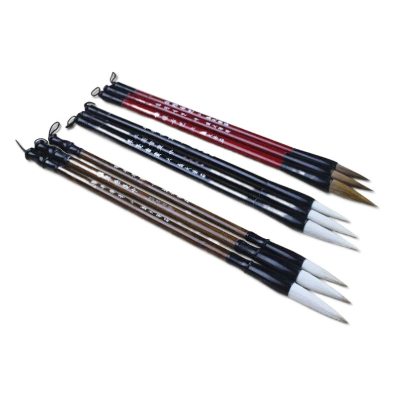 Кисть для каллиграфии для начинающих, кисть из волчьего и овечьего волоса для традиционной китайской живописи, кисть из волчьего волоса для обучения каллиграфии на начальном уровне, кисть из козьего волоса белого цвета.