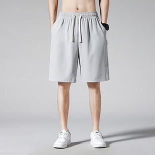 Men's Casual Summer Thin Sports Shorts Loose Plus Size Ice Silk Five-Point Shorts