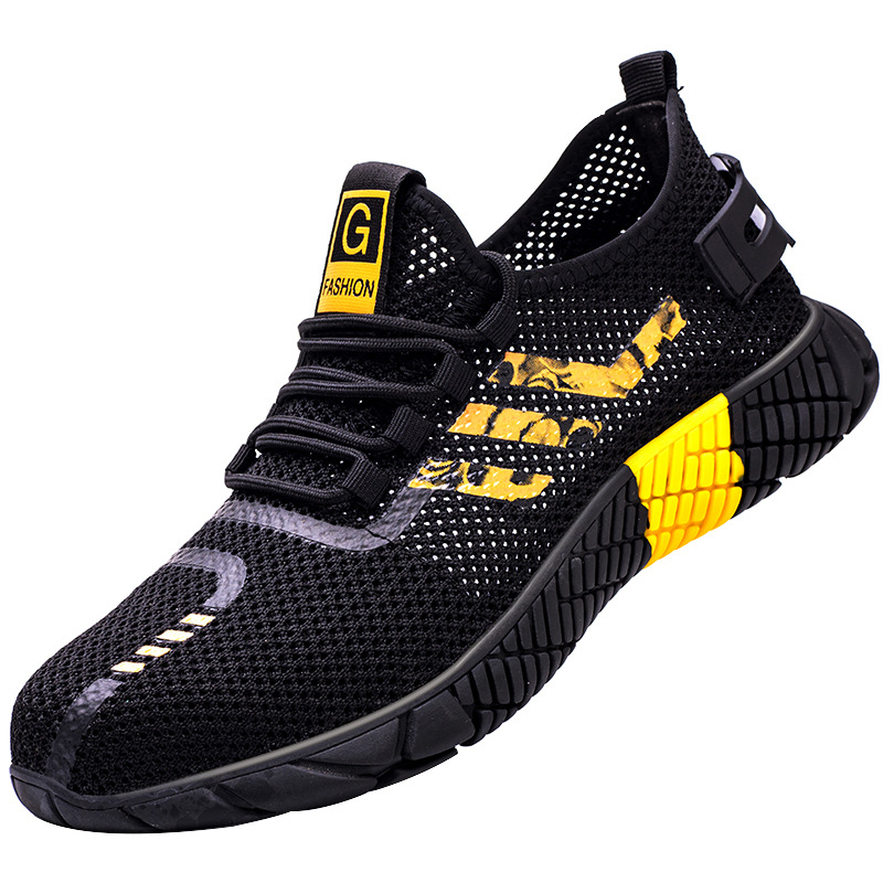 Zapatos de protección laboral para hombres, antigolpes, antiplaca de acero, transpirables, resistentes al desgaste, antideslizantes, duraderos, zapatos de trabajo en obras de construcción antiolor, transfronterizos image 6