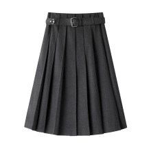 现货 2025秋季新款女时尚气质优雅百搭附腰带百褶裙半身裙3J4S410