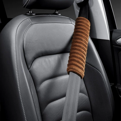 Seat belt shoulder pad plush safety belt shoulder - brown-27cm-per-piece