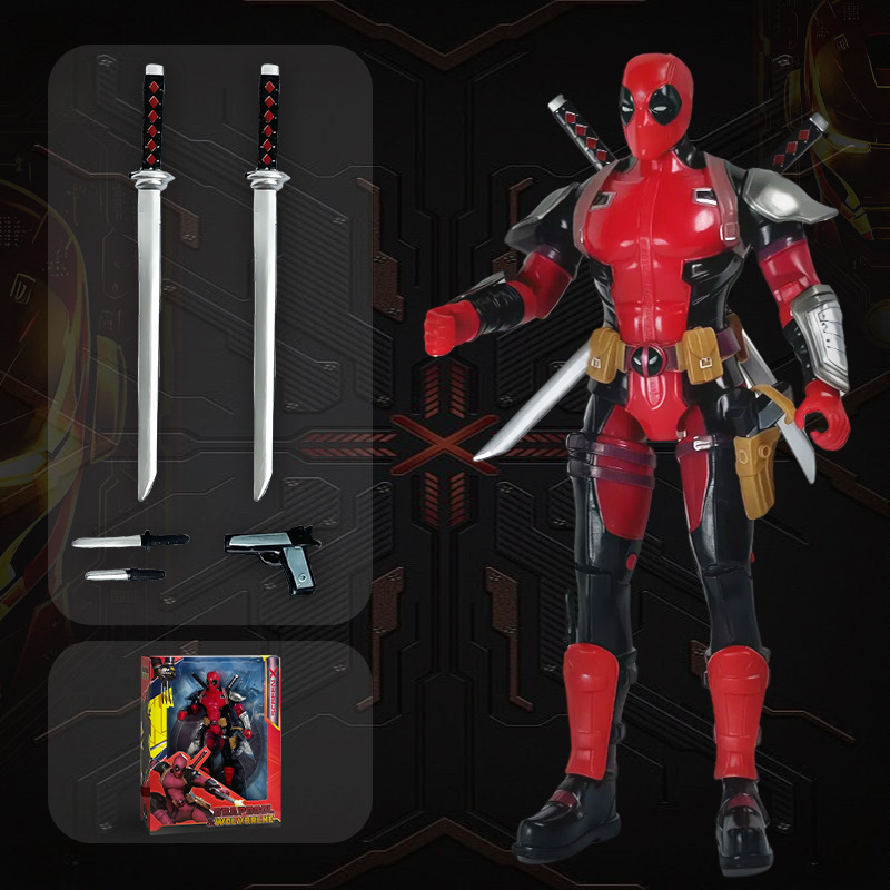 クロスボーダー子供男の子アベンジャーズアイアンスパイダーマンヴェノムブラックパンサーサノスフィギュアライトオーナメントおもちゃ|undefined