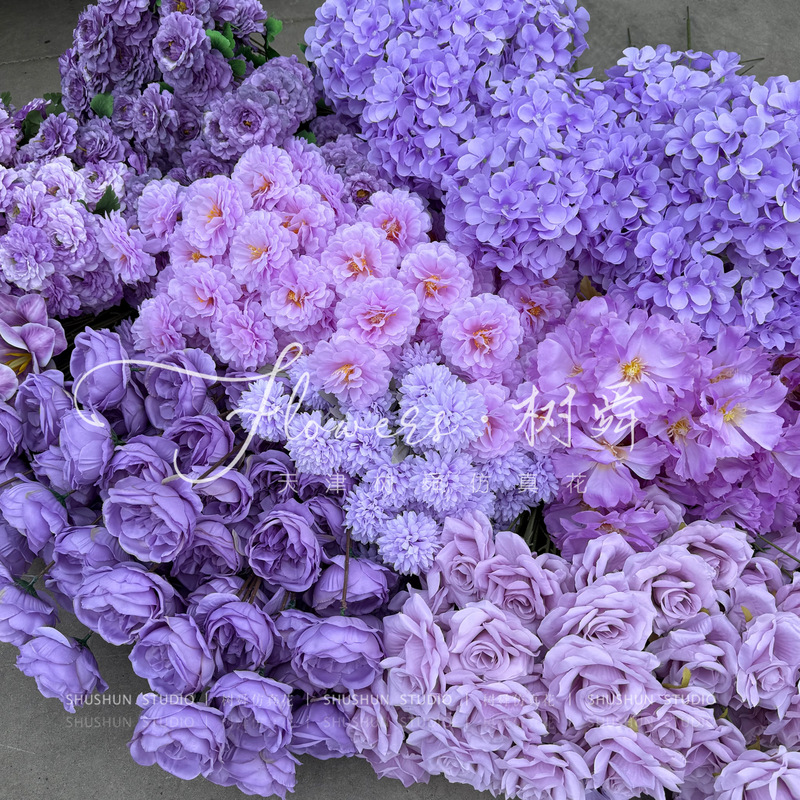 Monet's Garden Artificial Flowers Are Arranged and Decorated with Blue and Purple Artificial Flowers. Internet Celebrity Store Photo Door Window Floral Art Monet's Garden Artificial Flowers Are Arranged and Decorated with Blue and Purple Artificial Flowers. Internet Celebrity Store Photo Door Window Floral Art