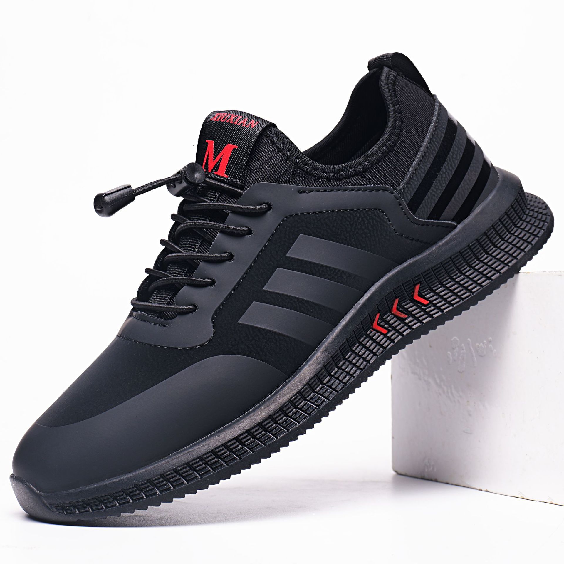 Black and red leather noodle