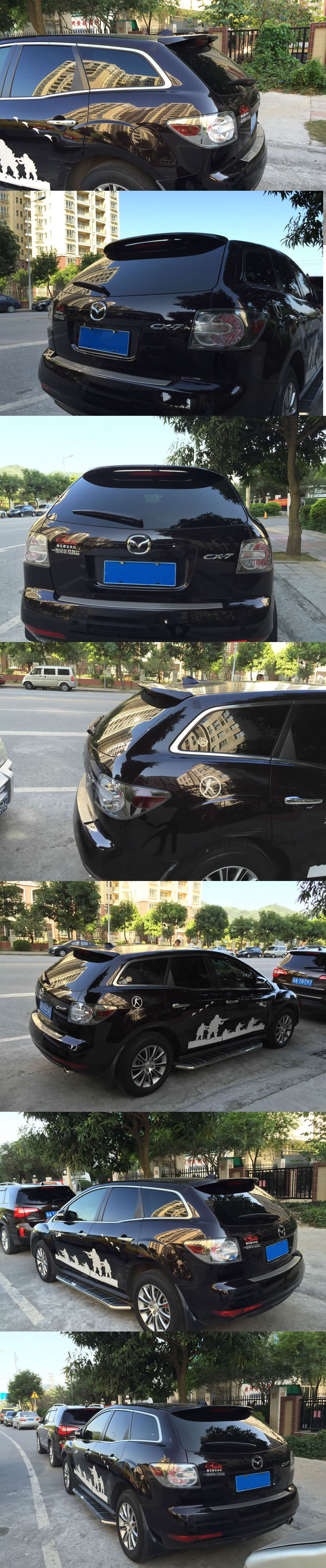 Suitable for 2008-2013 Mazda Cx7 Tail Wing Cx-7 Special Punch-Free Installation with Painted Fixed Wing
