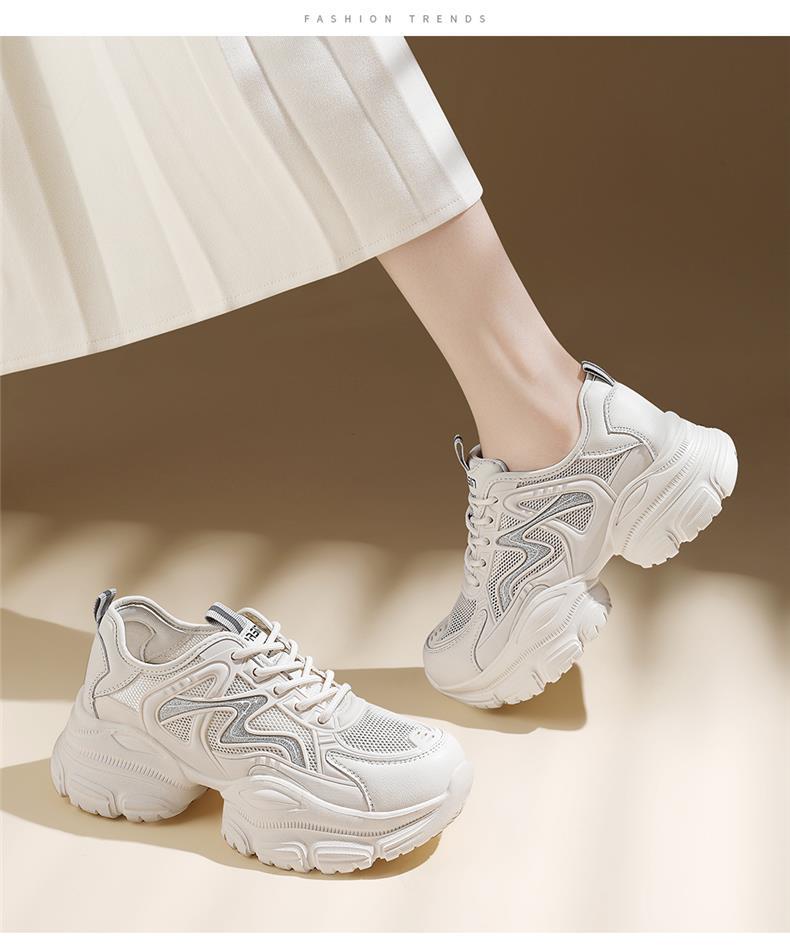 Giày sneaker nữ đế dày trắng mùa hè 2025 đế mềm thoáng khí — JST 1826-2 màu đen, JST 7142m bạc, JST 7009-1 xám xanh, JST 1826- 2m Trắng chi tiết 12