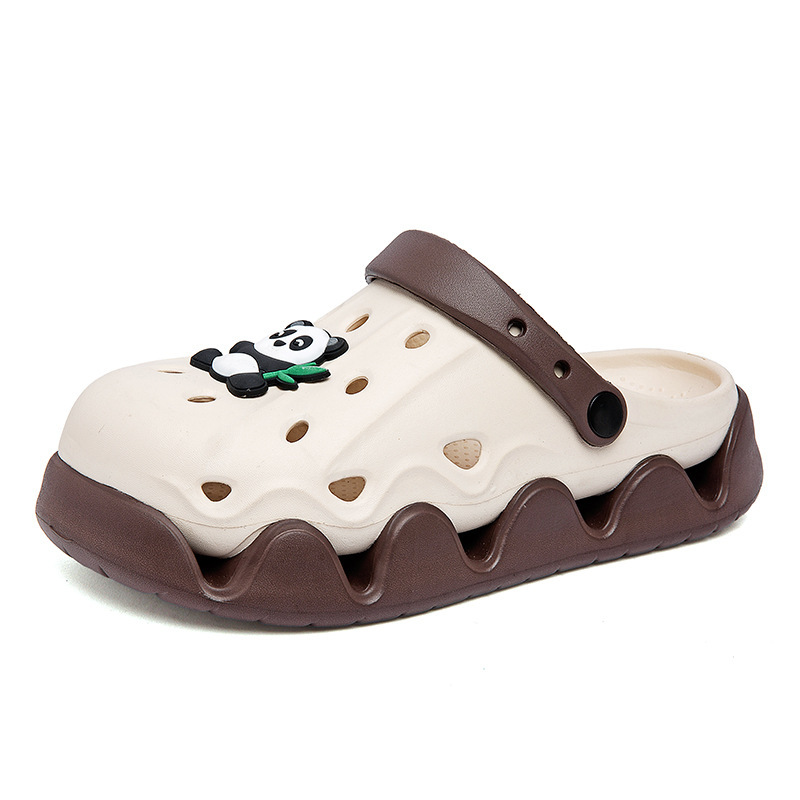 Zapatos de verano para hombres, moda de dibujos animados panda zapatos de playa antideslizantes, zapatillas deportivas ligeras con suela gruesa