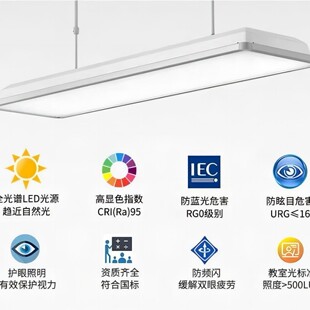 LED classroom lights full spectrum eye protection grille anti-glare classroom eye protection lights kindergarten students national standard education lighting