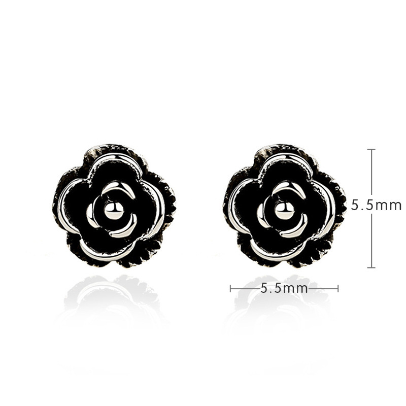 S pure for women, Thai silver roses, personalized niche design, simple and trendy jewelry earrings_voghion.com