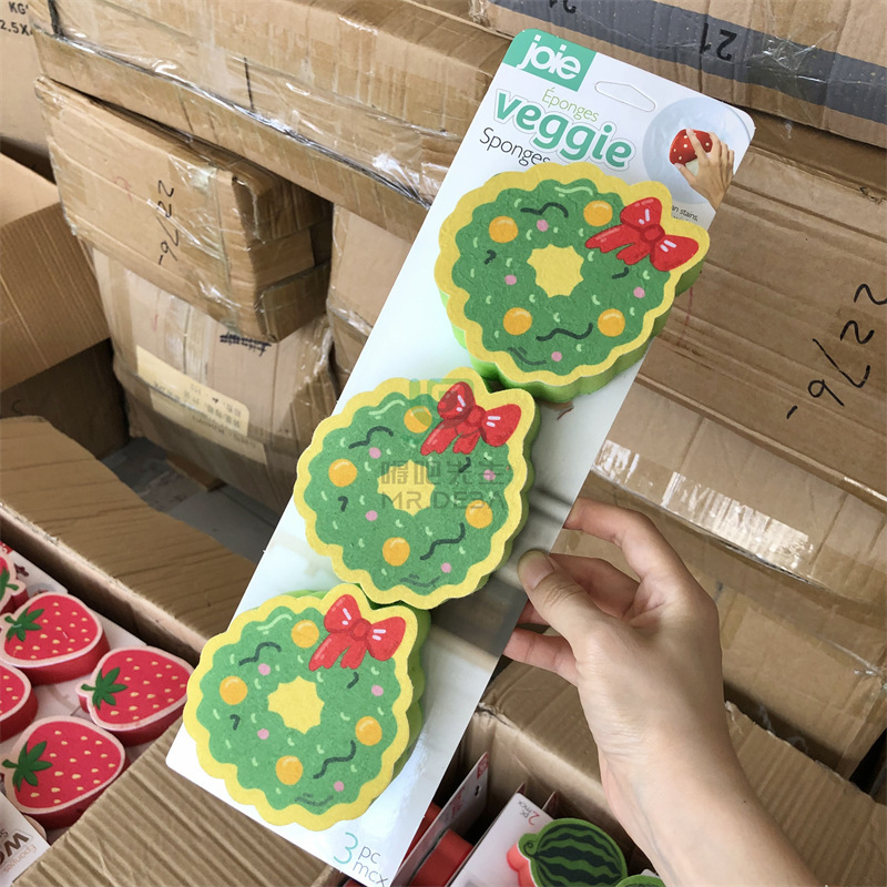 海外取寄せ品、カード1枚で3枚、漫画スポンジ、食器洗い用両面たわし、吸水性たわし|undefined