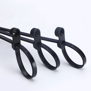 5*200mm plastic fixed head type black cable tie 200 long one pull lock seat buckle harness wholesale