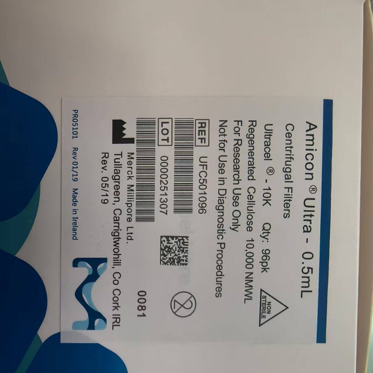 UFC500396密理博3kd超滤离心管0.5ml过滤器Millipore