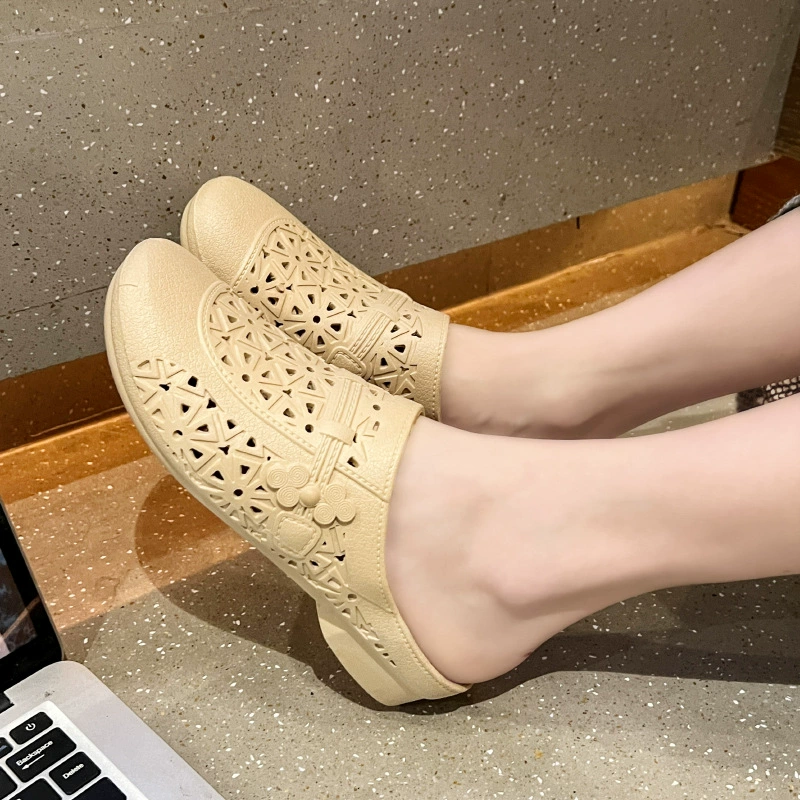 Плоское дно Баотоу буксир новый нишевые феи ветер полутанки снаружи носить сандалии Мюллер модная минималистская женская обувь оптом