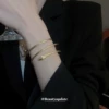 92#Open bracelet-golden snake shape