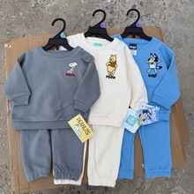 外贸童装批发 秋冬男童卡通图案套装 欧美原单 新款 带衣架