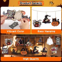 クロスボーダー木製黒猫ゴースト魔女帽子コウモリ装飾ペンダントハロウィンツリー木製ペンダント木製カボチャ卸売