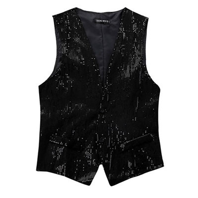 El comercio exterior de Fábrica Directa anfitrión coro de rendimiento de la reunión anual de rendimiento en el escenario mejor hombre fotografía Delgado Chaleco de lentejuelas