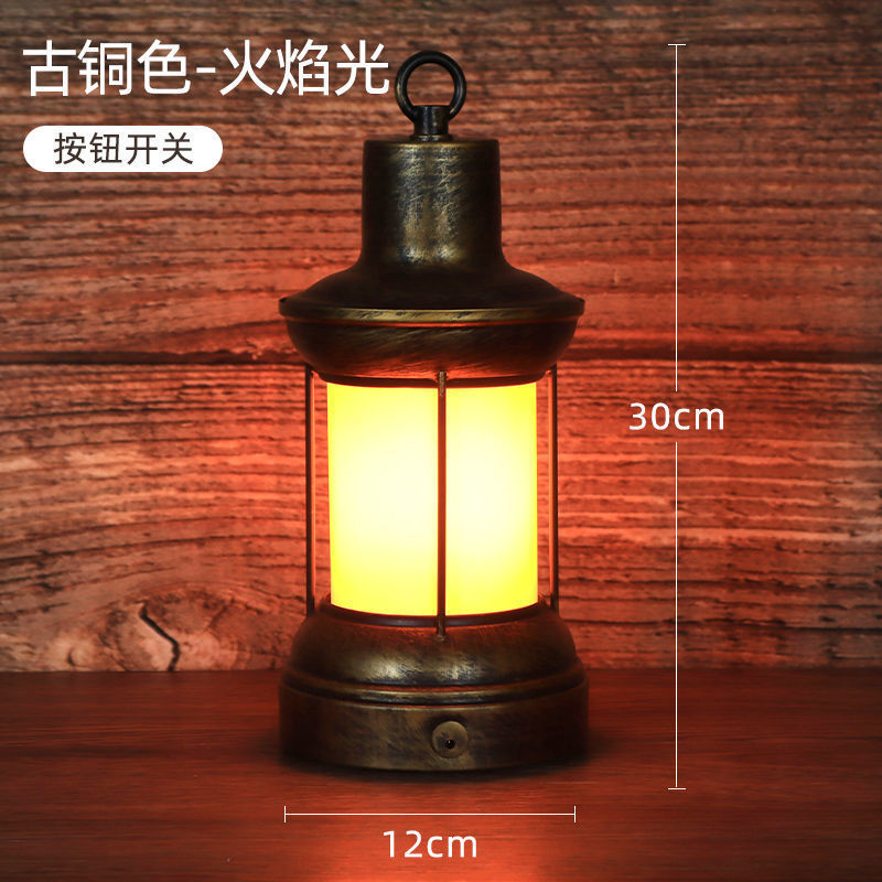 Lámpara de mesa recargable retro atmósfera lámpara decoración lámpara de mesa lámpara de queroseno antiguo al aire libre lámpara de caballo lámpara de guión lámpara fábrica de comercio