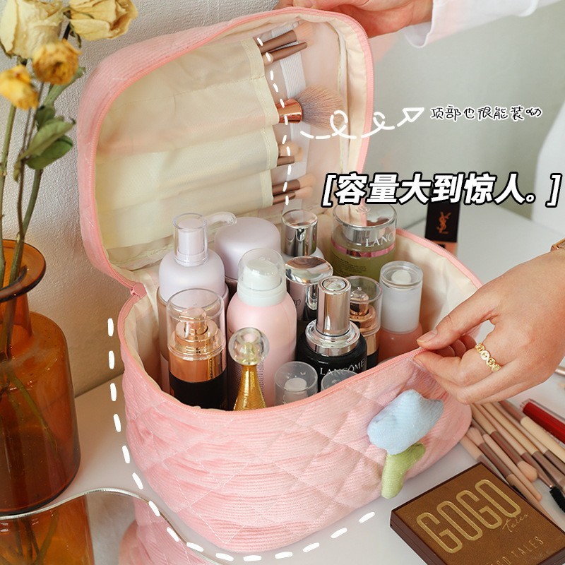 2025便携大容量灯芯绒化妆包可爱小众女收纳袋化妆品收纳包储物|undefined