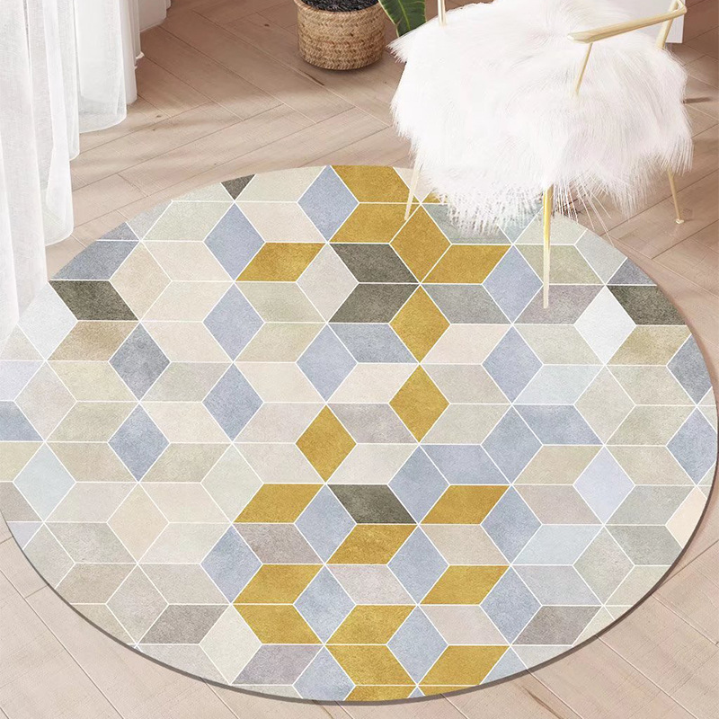 Estilo japonés alfombra redonda nórdico simple luz de lujo dormitorio manta Mesa café Sala estar alfombra cesta