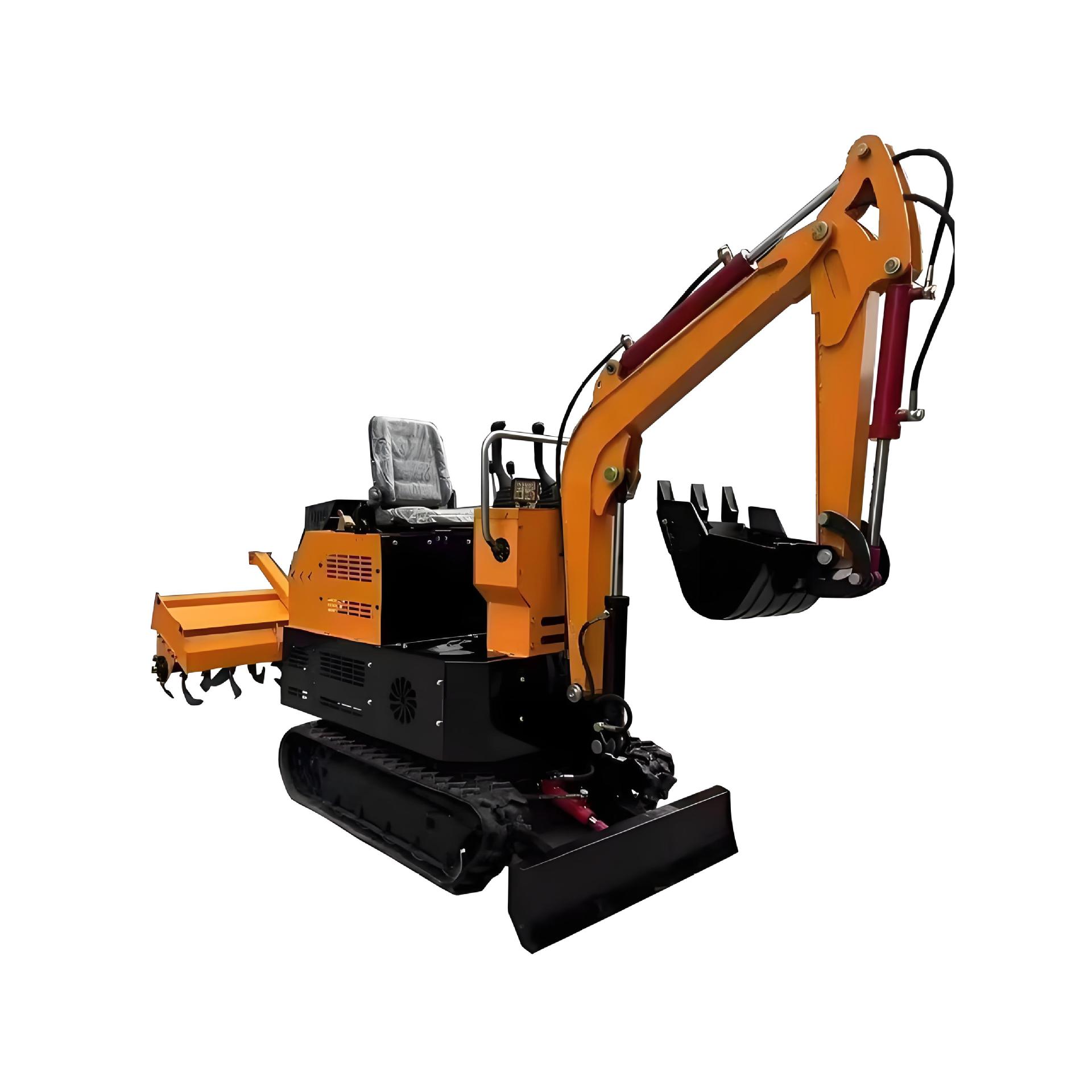 pequeño cultivador rotatorio para huerto agrícola invernadero tierra cultivada excavación de zanja fertilizante micro excavadora máquina de excavación rotatoria integrada