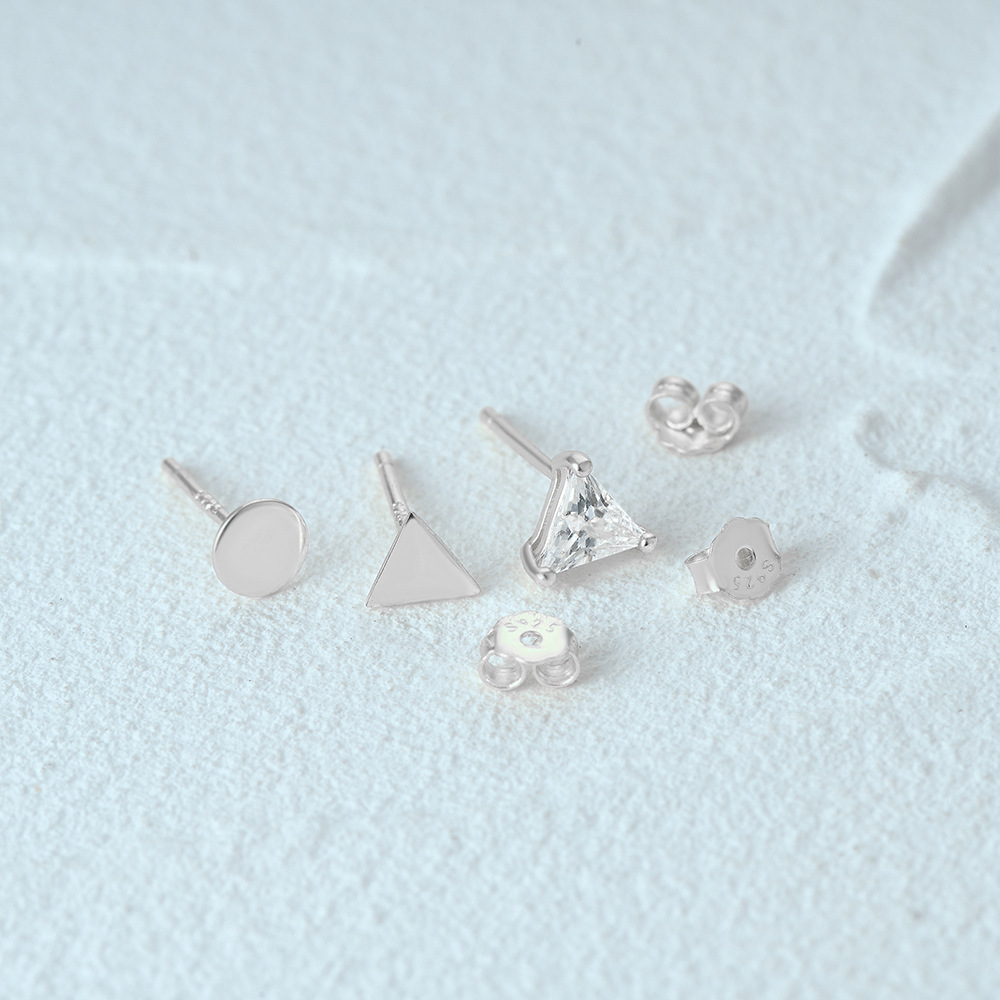 1 Set Simple Style Star Butterfly Plating Sterling Silver Ear Studs display picture 56